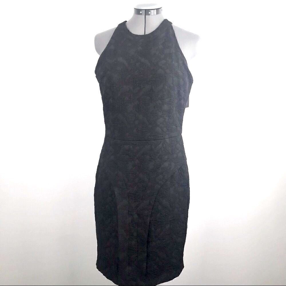 Kardashian Kollection Black Quilted Sleeveless Halter Dress NEW